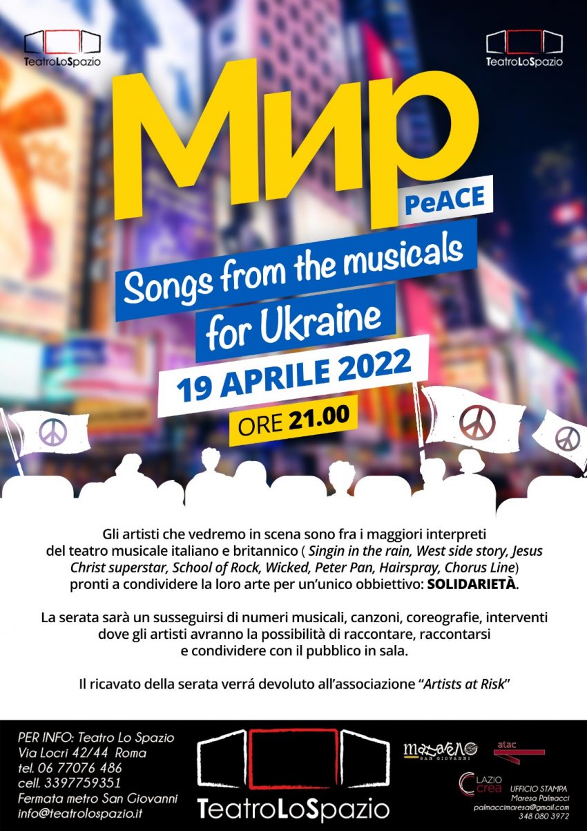 Мир//PeACE Songs for Ukraine – Serata di MUSICAL per l’Ucraina.